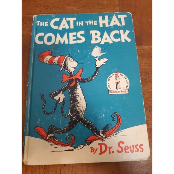 The Cat In The Hat Comes Back 1958 TRUE 1st Edition HC Book Dr. Seuss Vintage - Picture 1 of 4